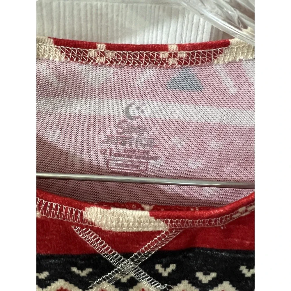 Justice Girls Size 12‎ Reindeer Fair Isle Red 2-Piece Pajamas Sleepwear Set NWOT